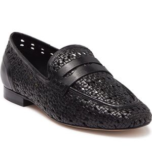 NWT DONNA KARAN Black Woven Loafers - 8